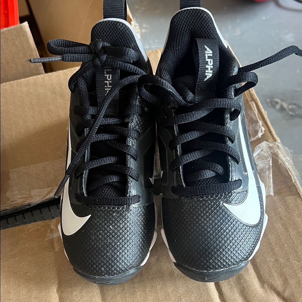 Nike Black and White Athletic Football Cleats